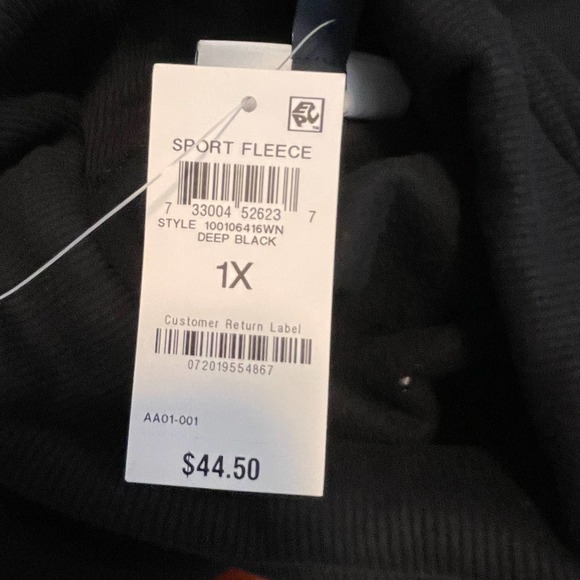 Karen Scott Sport Black Cotton Turtleneck Sweatshirt NWT Plus Size 1X - Picture 8 of 8